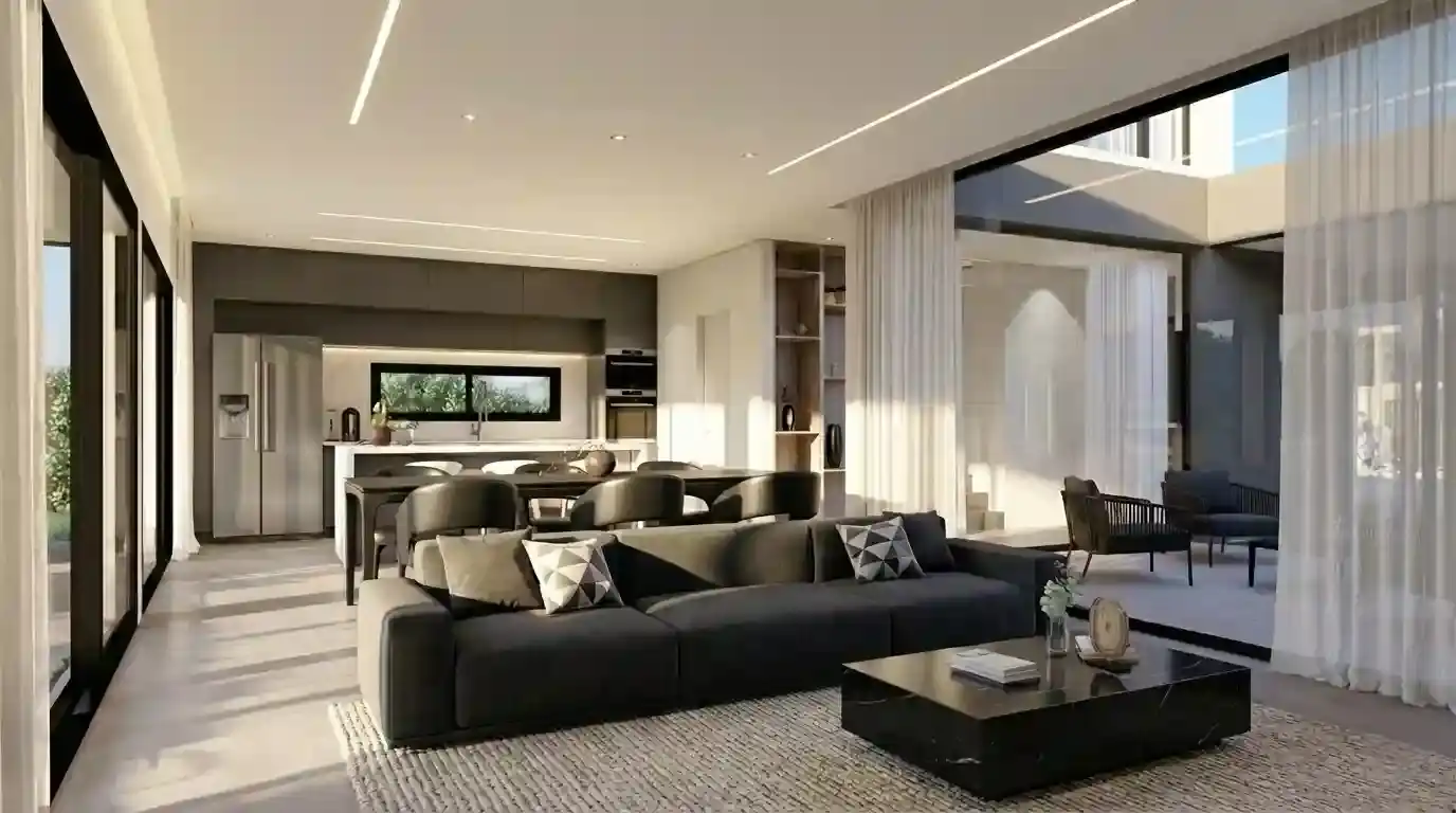 Render de arquitectura residencial de PADOVA Estudio, vista exterior