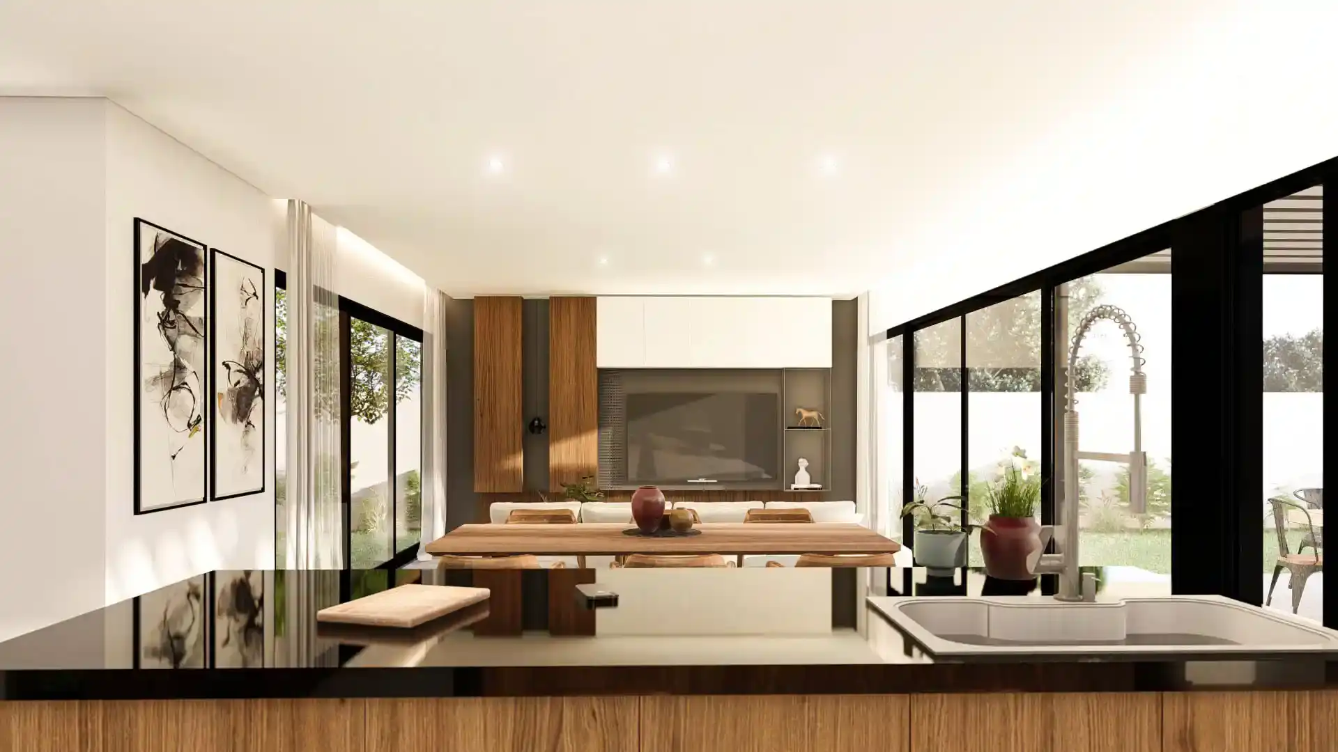 Render exterior – ángulo lateral derecho PADOVA
